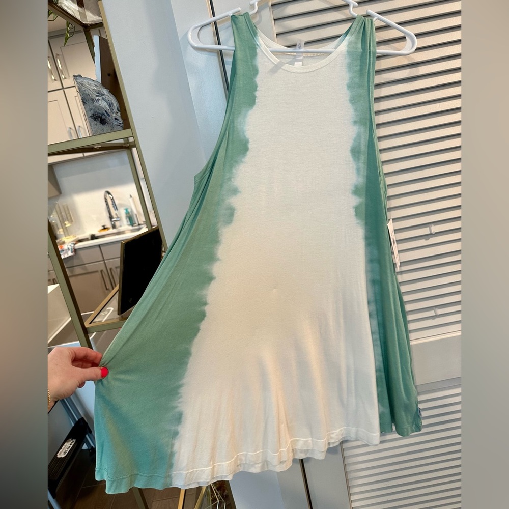 NWT RVCA Sucker Punched Sage Green Tie-Dye Swing Dress - Picture 13 of 14